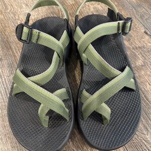 Chaco Green and Black Sandals